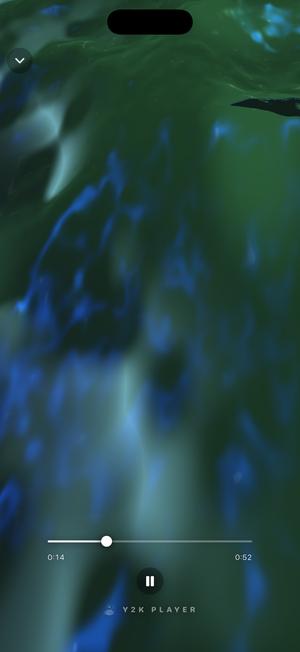The Swell visualizer: green and blue light rolling over itself like water seen from underneath.
